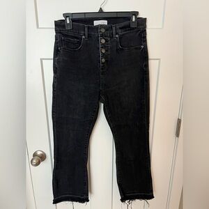 LOFT High-Waist Flare Crop Jeans